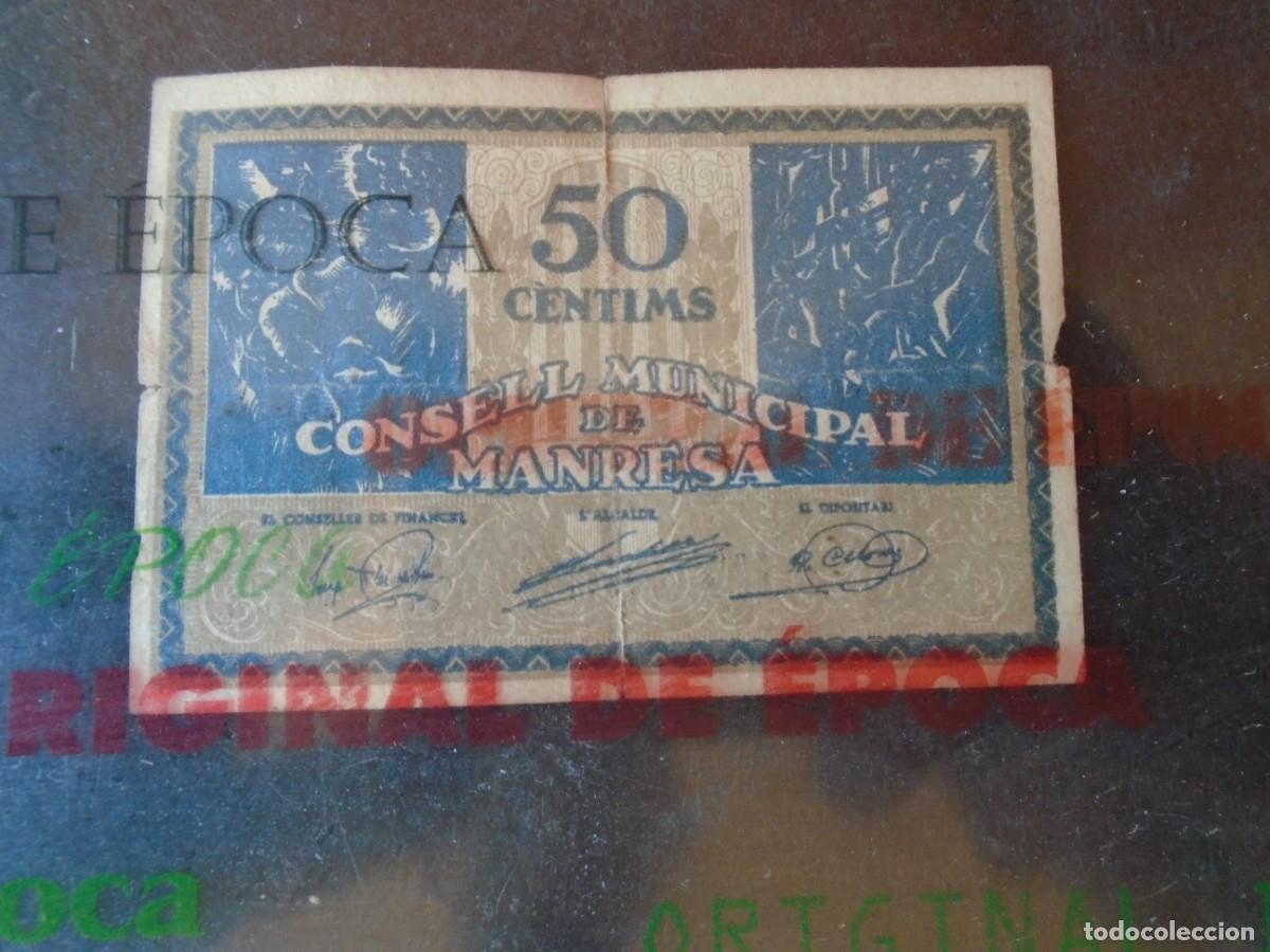 Billetes locales: (BL-154)BILLETE LOCAL - GUERRA CIVIL - 50 CTS.CONSELL MUNICIPAL DE MANRESA