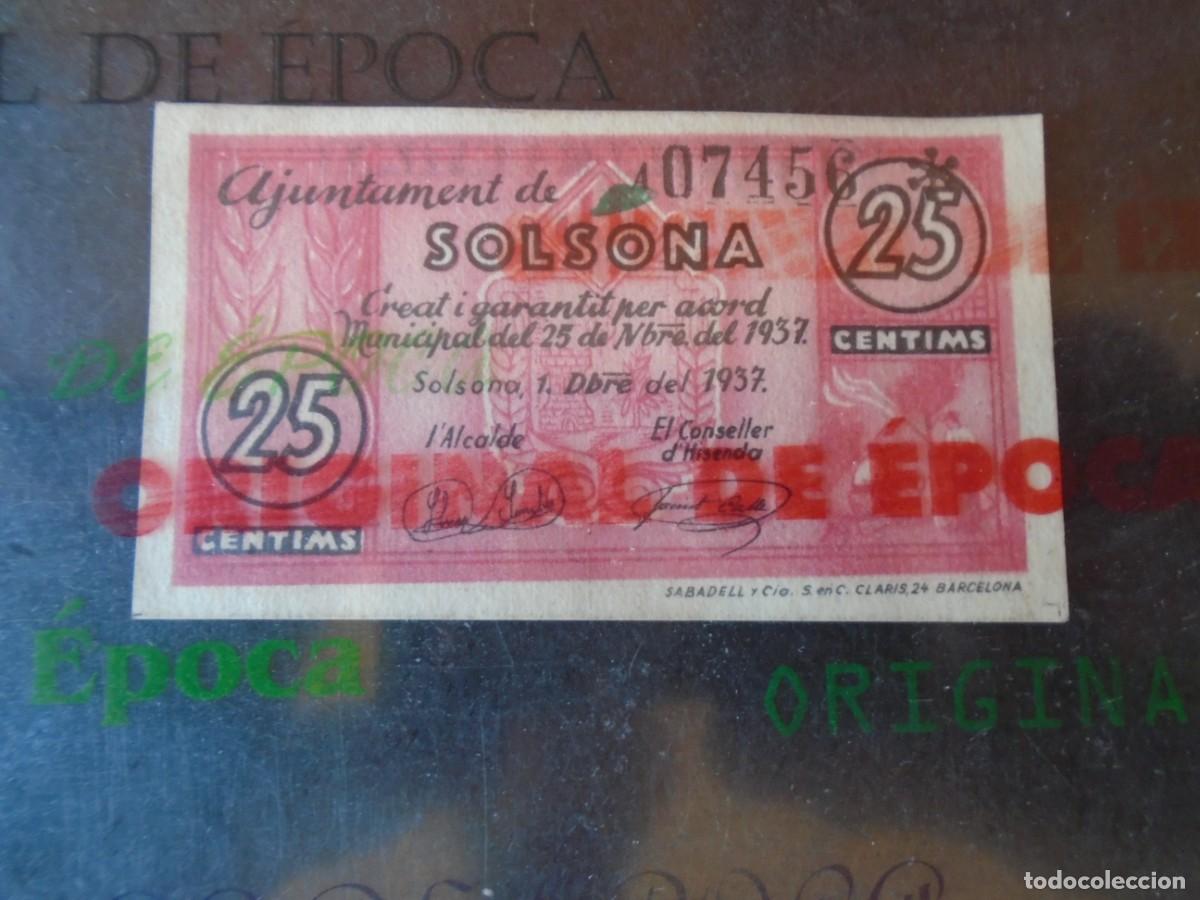 Billetes locales: (BL-155)BILLETE LOCAL - GUERRA CIVIL - 25 CTS.AJUNTAMENT DE SOLSONA