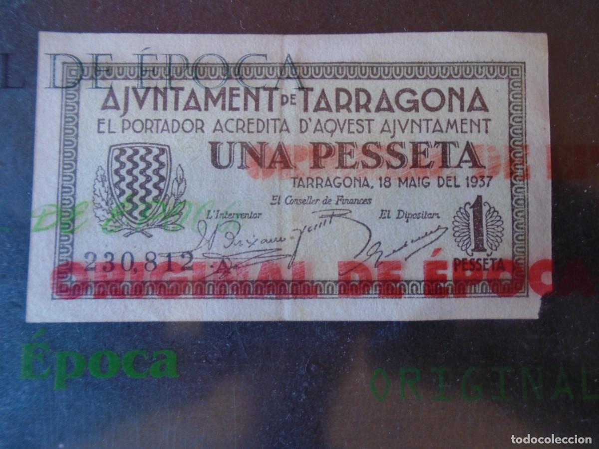 Billets locaux: (BL-159)BILLETE LOCAL - GUERRA CIVIL - UNA PESSETA AJUNTAMENT DE TARRAGONA