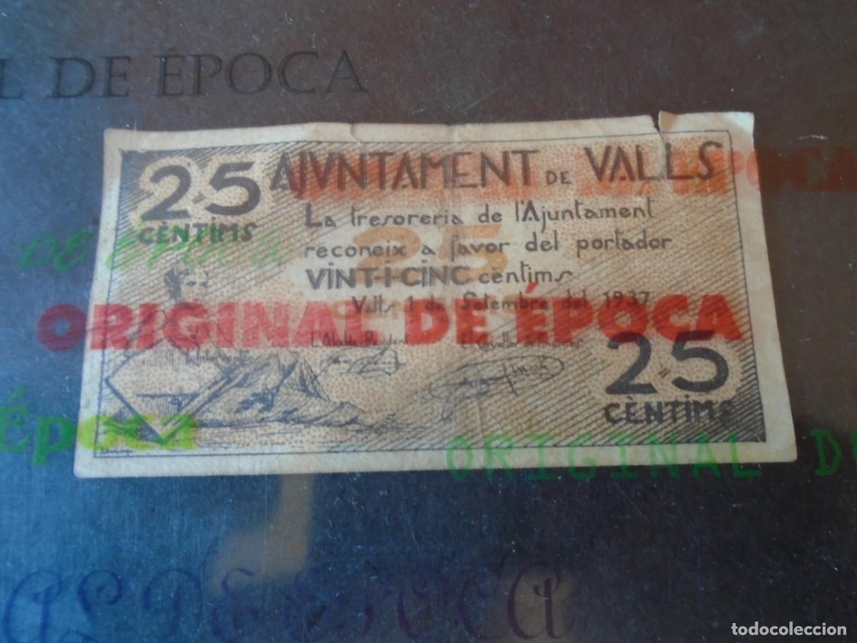 Billetes locales: (BL-169)BILLETE LOCAL - GUERRA CIVIL - 25 CTS.AJUNTAMET DE VALLS