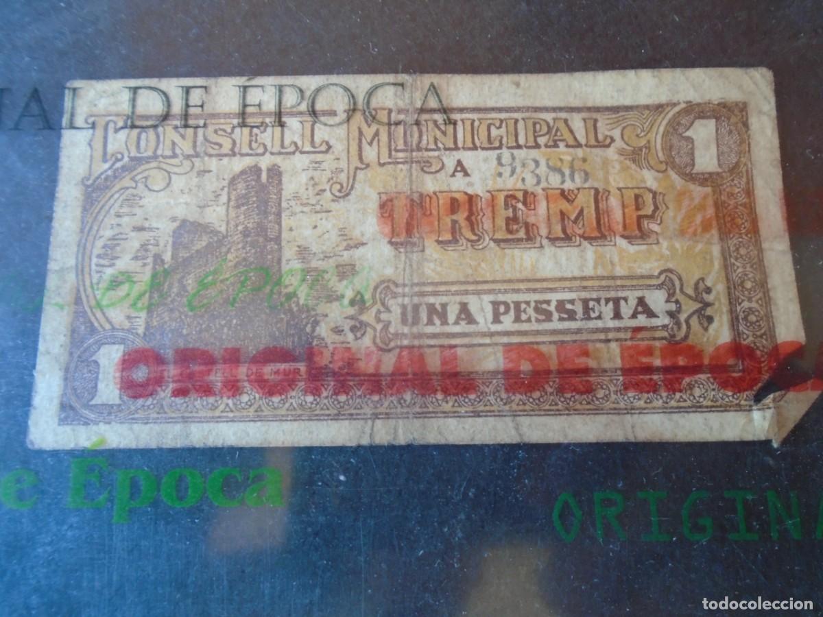 Billetes locales: (BL-170)BILLETE LOCAL - GUERRA CIVIL - UNA PESSETA CONSELL MUNICIPAL TREMP