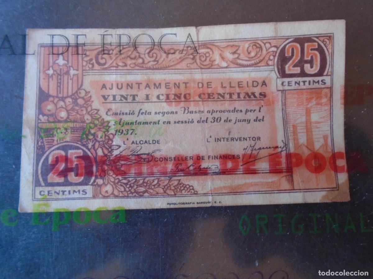 Billetes locales: (BL-171)BILLETE LOCAL - GUERRA CIVIL - 25 CTS.AJUNTAMENT DE LLETDA