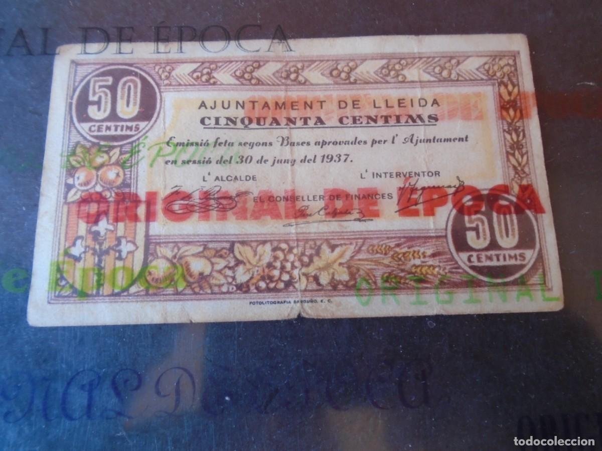 Billetes locales: (BL-178)BILLETE LOCAL - GUERRA CIVIL - 50 CTS.AJUNTAMENT DE LLEIDA