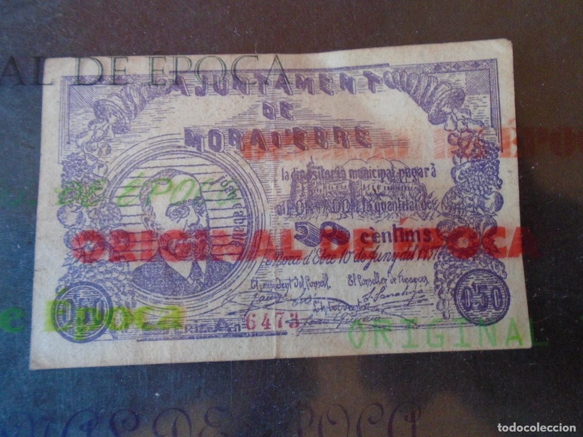 Billetes locales: (BL-180)BILLETE LOCAL - GUERRA CIVIL - 50 CTS.AJUNTAMENT DE MORA D&acute;EBRE