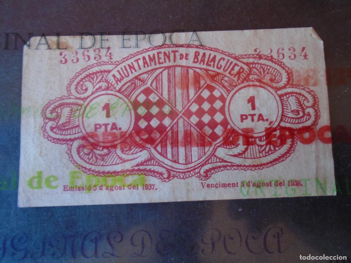 Billets locaux: (BL-181)BILLETE LOCAL - GUERRA CIVIL - UNA PESSETA.AJUNTAMENT DE BALAGUER