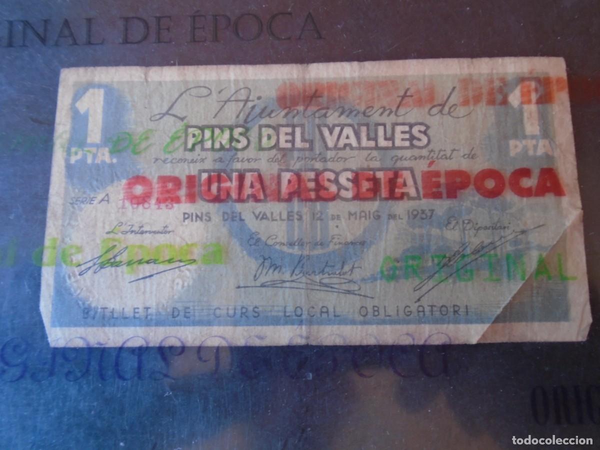 Billetes locales: (BL-187)BILLETE LOCAL - GUERRA CIVIL - UNA PESSETA PINS DEL VALLES