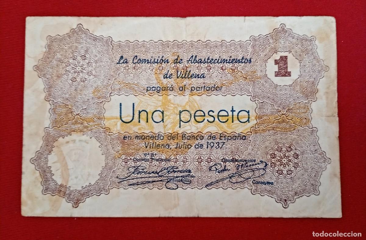 Local Banknotes: VILLENA. ALICANTE. COMISI&Oacute;N ABASTECIMIENTOS. 1 PESETA. SERIE B.