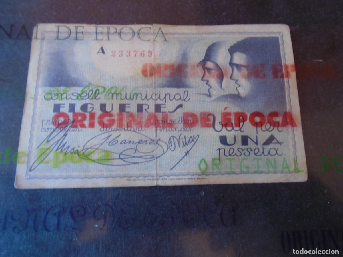 Billetes locales: (BL-190)BILLETE LOCAL - GUERRA CIVIL - UNA PESSETA CONSELL MUNICIPAL DE FIGUERES