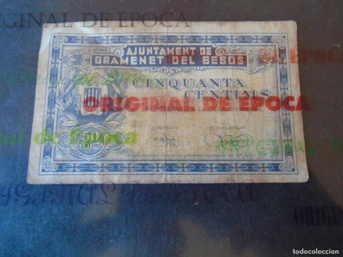 Billetes locales: (BL-197)BILLETE LOCAL - GUERRA CIVIL - 50 CTS.AJUNTAMENT DE GRAMANET DEL BESOS