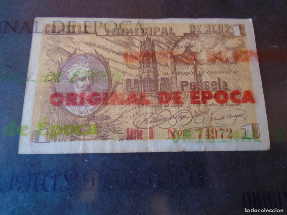 Billetes locales: (BL-198)BILLETE LOCAL - GUERRA CIVIL - UNA PESSETA CONSELL MUNICIPAL DE REUS