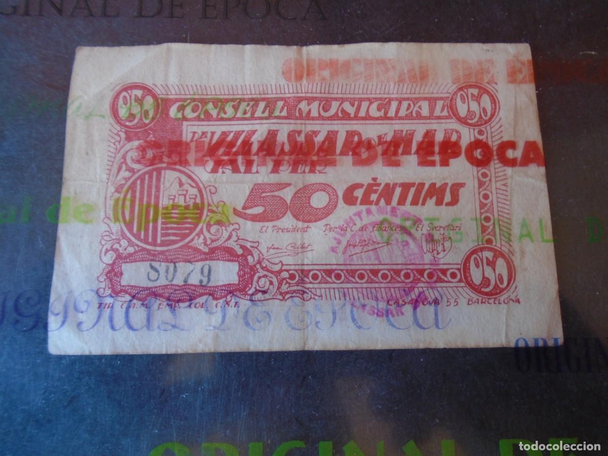 Billetes locales: (BL-203)BILLETE LOCAL - GUERRA CIVIL - 50 CTS.CONSELL MUNICIPAL DE VILASSAR DE MAR