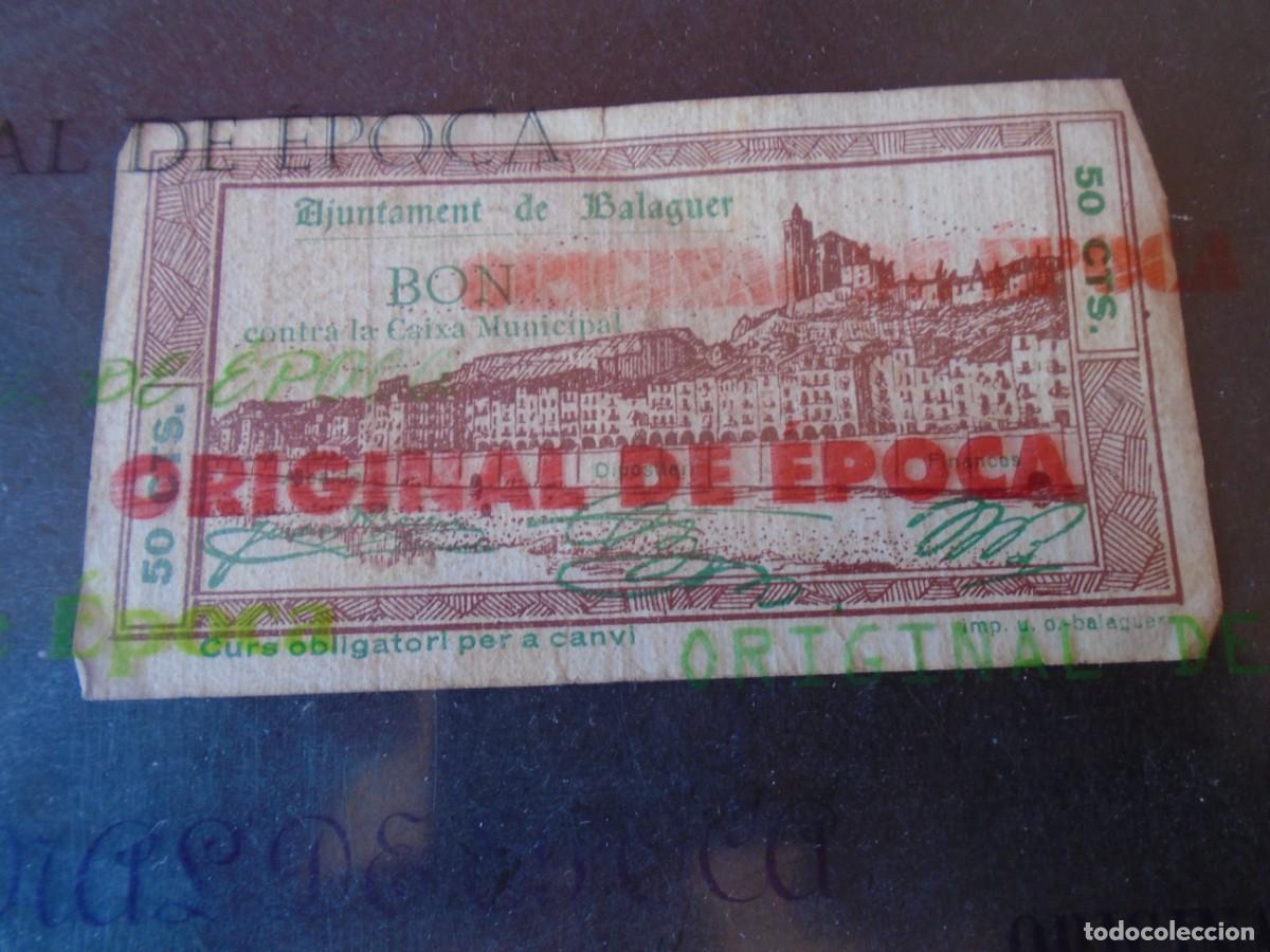 Billetes locales: (BL-204)BILLETE LOCAL - GUERRA CIVIL - 50 CTS.AJUNTAMENT DE BALAGUER