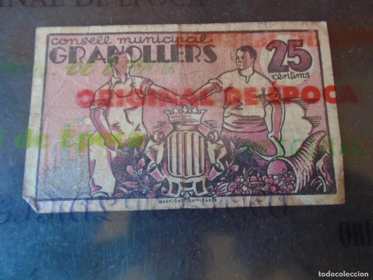 Billetes locales: (BL-205)BILLETE LOCAL - GUERRA CIVIL - 25 CTS.CONSELL MUNICIPAL DE GRANOLLERS