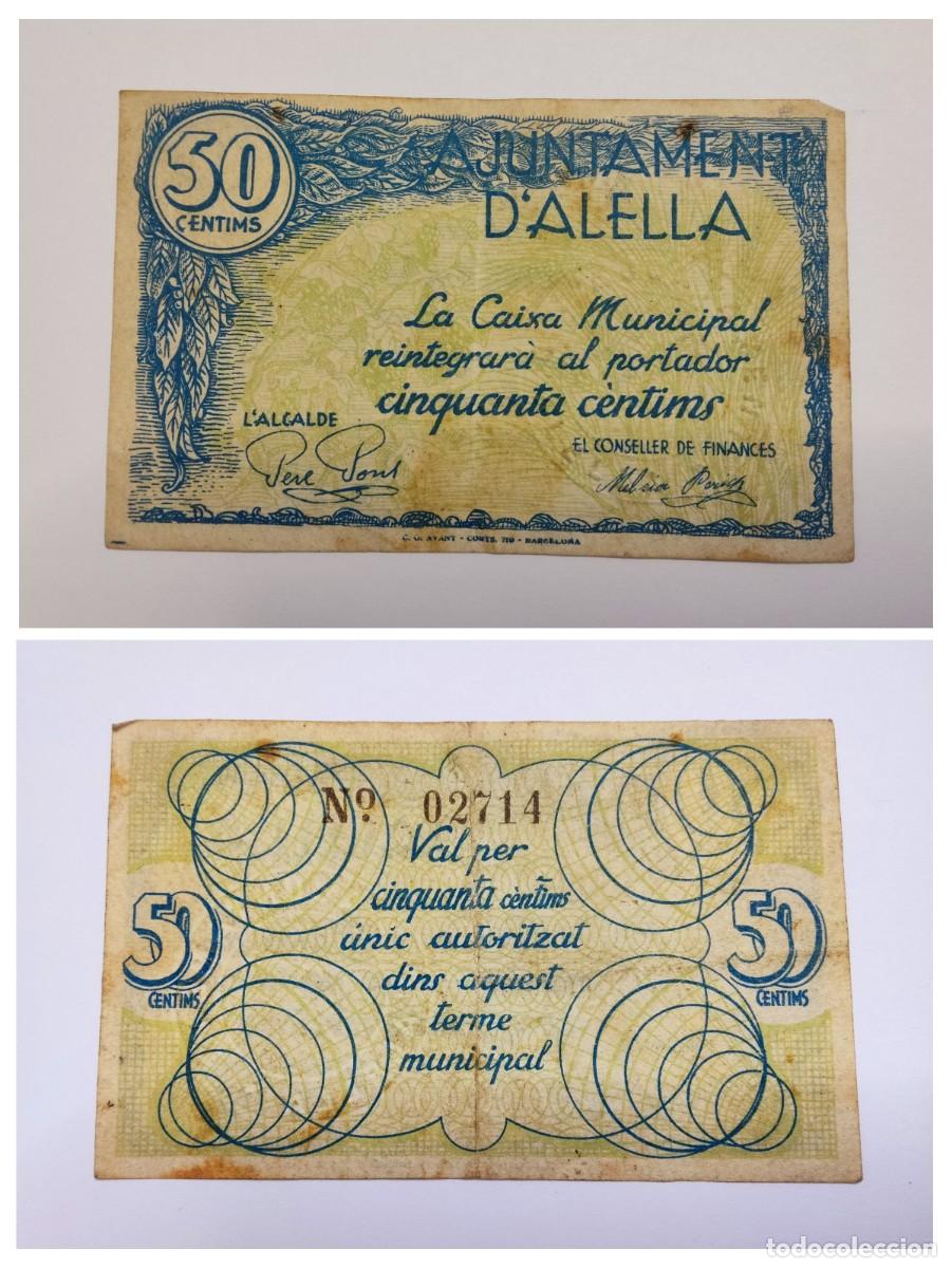 Billetes locales: ALELLA - BILLETES LOCALES DE LA GUERRA CIVIL