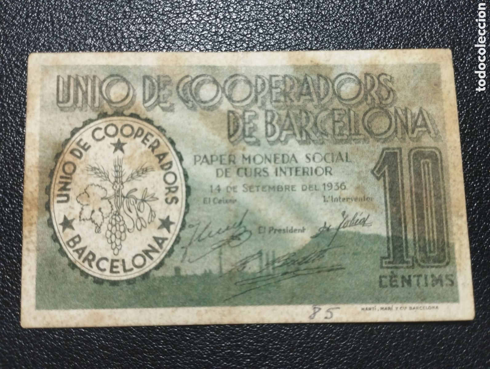 Local Banknotes: Barcelona - Unio de Cooperadors