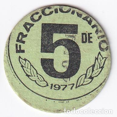 Local Banknotes: VALE DE 5 PESETAS DE ALIMENTACION VALBOR - MERCADO DEL PORVENIR