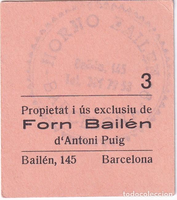 Local Banknotes: VALE DE 3 PESETAS DEL FORN BAILEN DE ANTONI PUIG DE LA CALLE BAILEN - BARCELONA (HORNO-PANADERIA)