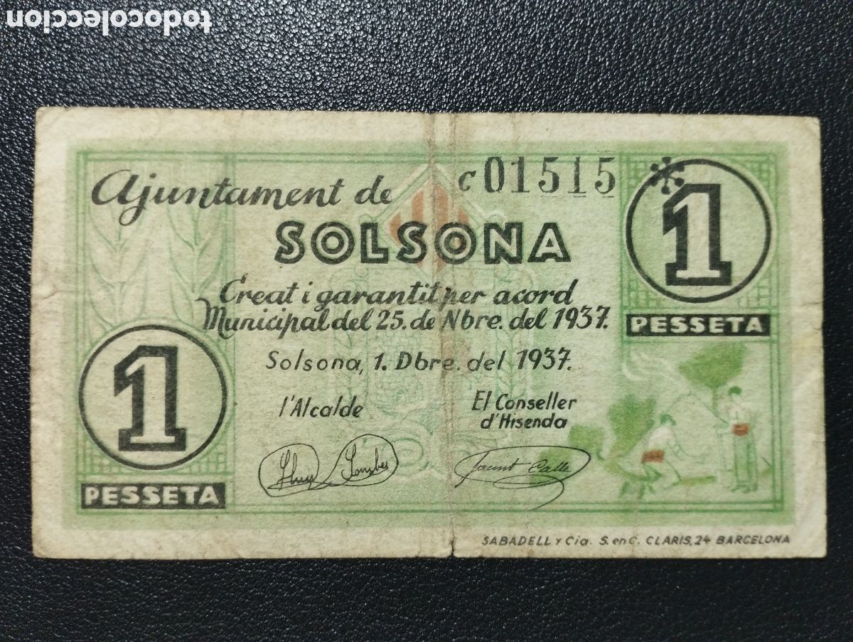 Local Banknotes: Lleida - Solsona ayuntamiento