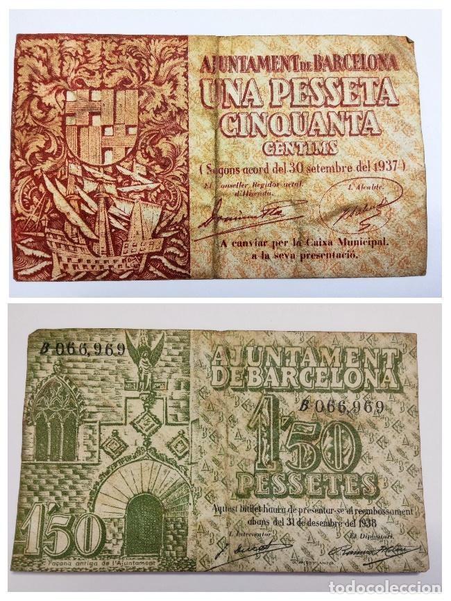 Billetes locales: BARCELONA - BILLETES LOCALES DE LA GUERRA CIVIL