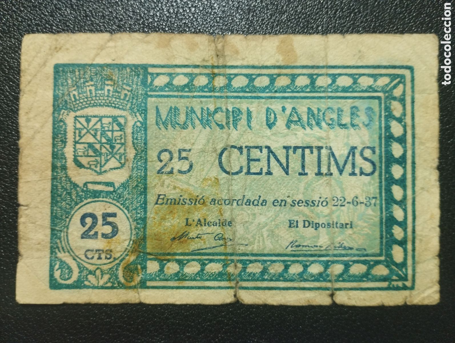 Billetes locales: Gerona - Angles 22-6-37