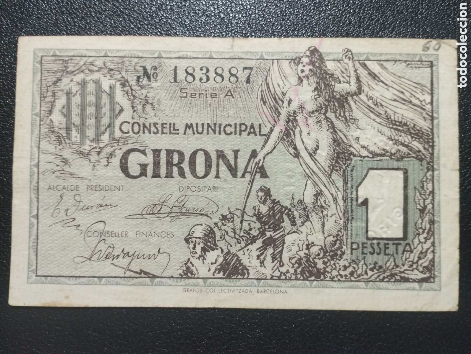 Billetes locales: Gerona con sello en seco