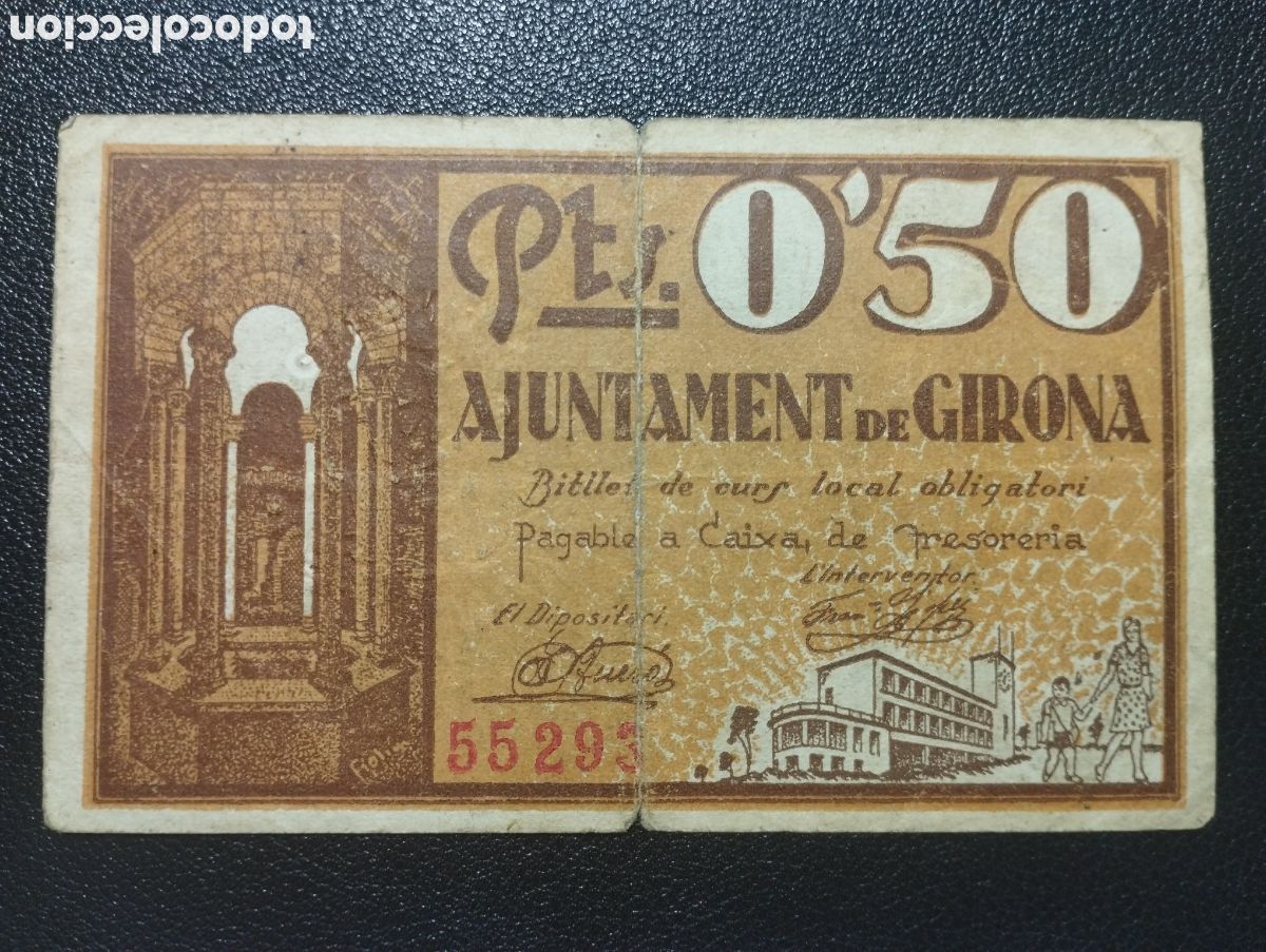 Billetes locales: Gerona con sello en seco