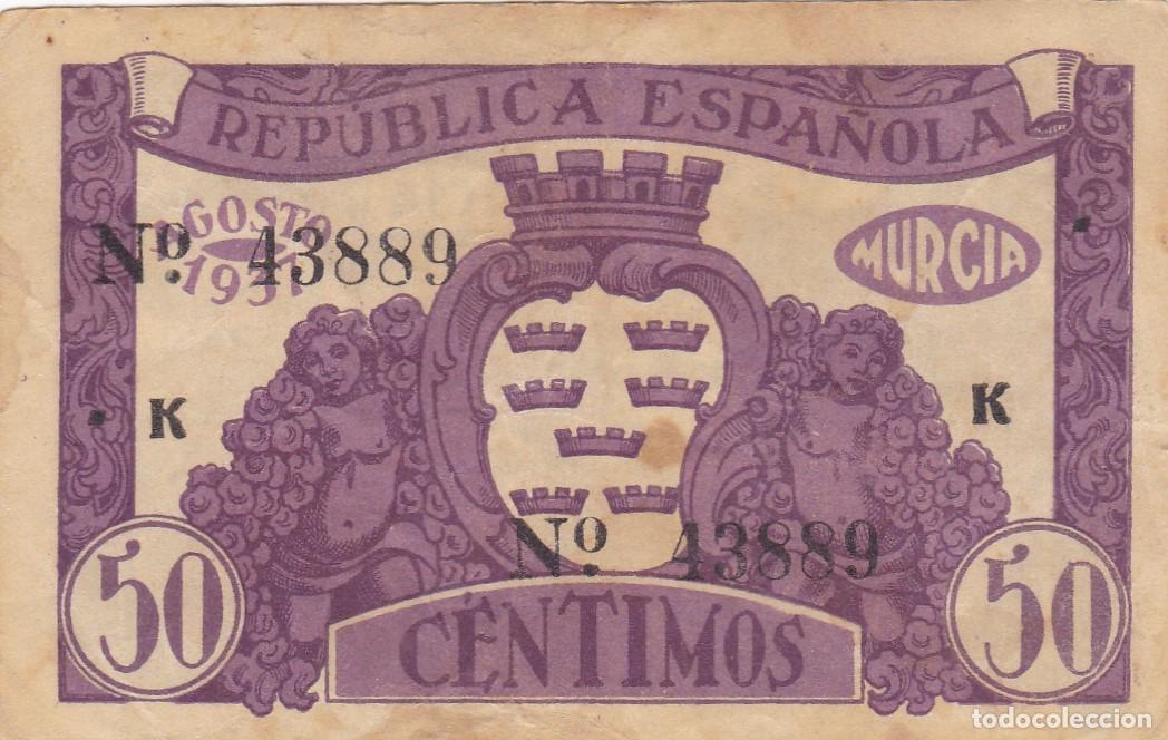 Billetes locales: MURCIA - 50 CENTIMOS DE 1937