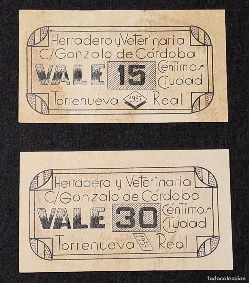 Billetes locales: 1937 Guerra Civil Espa&ntilde;ola de Torrenueva, 15 y 30 cts