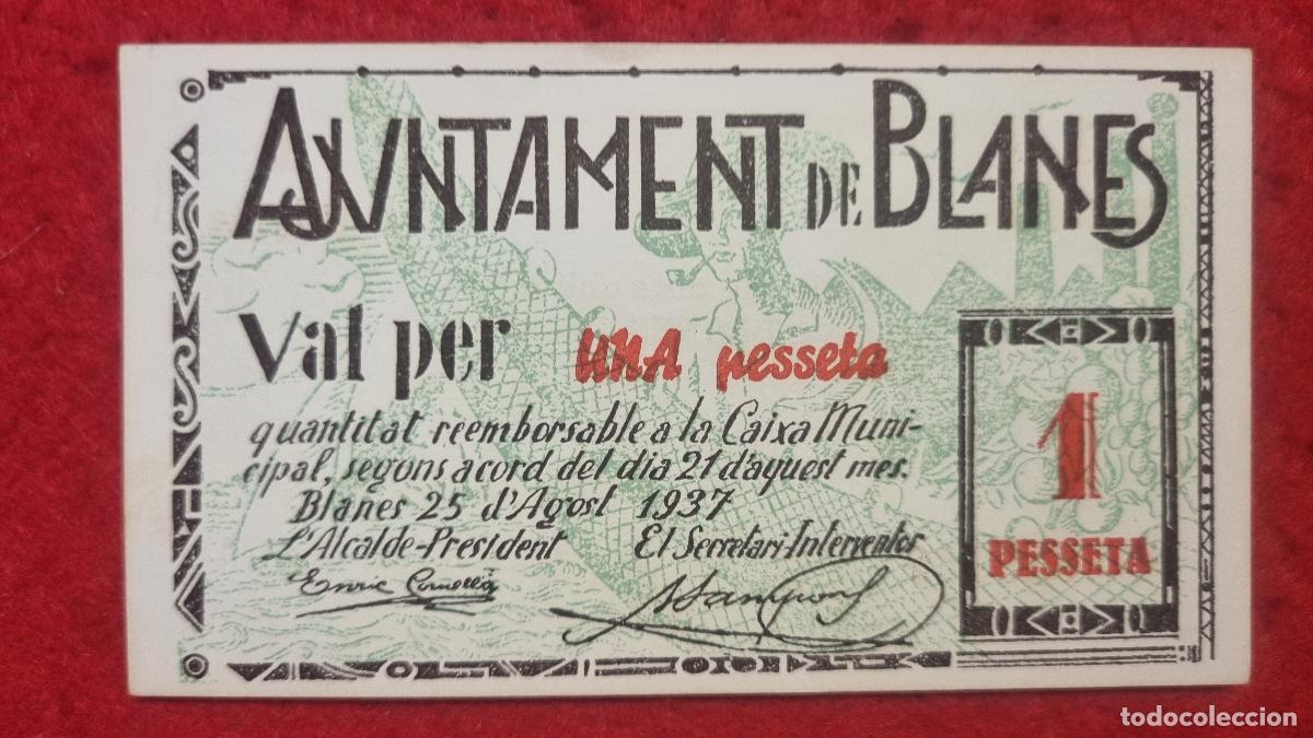 Billetes locales: BILLETE LOCAL GUERRA CIVIL BLANES 1 PESETA 1937 FACSIMIL PG