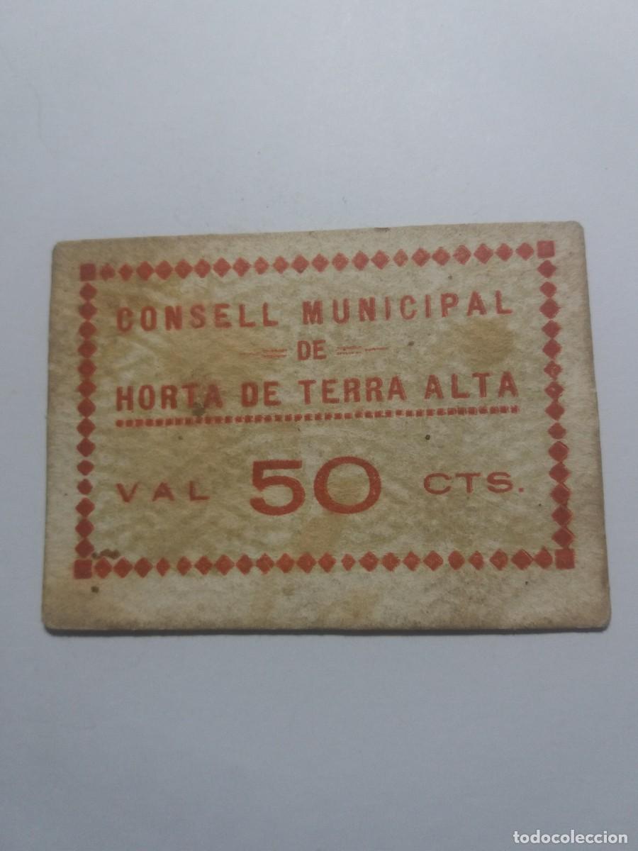 Billetes locales: Billete 50 C&egrave;ntims Consell Municipal HORTA DE TERRA ALTA