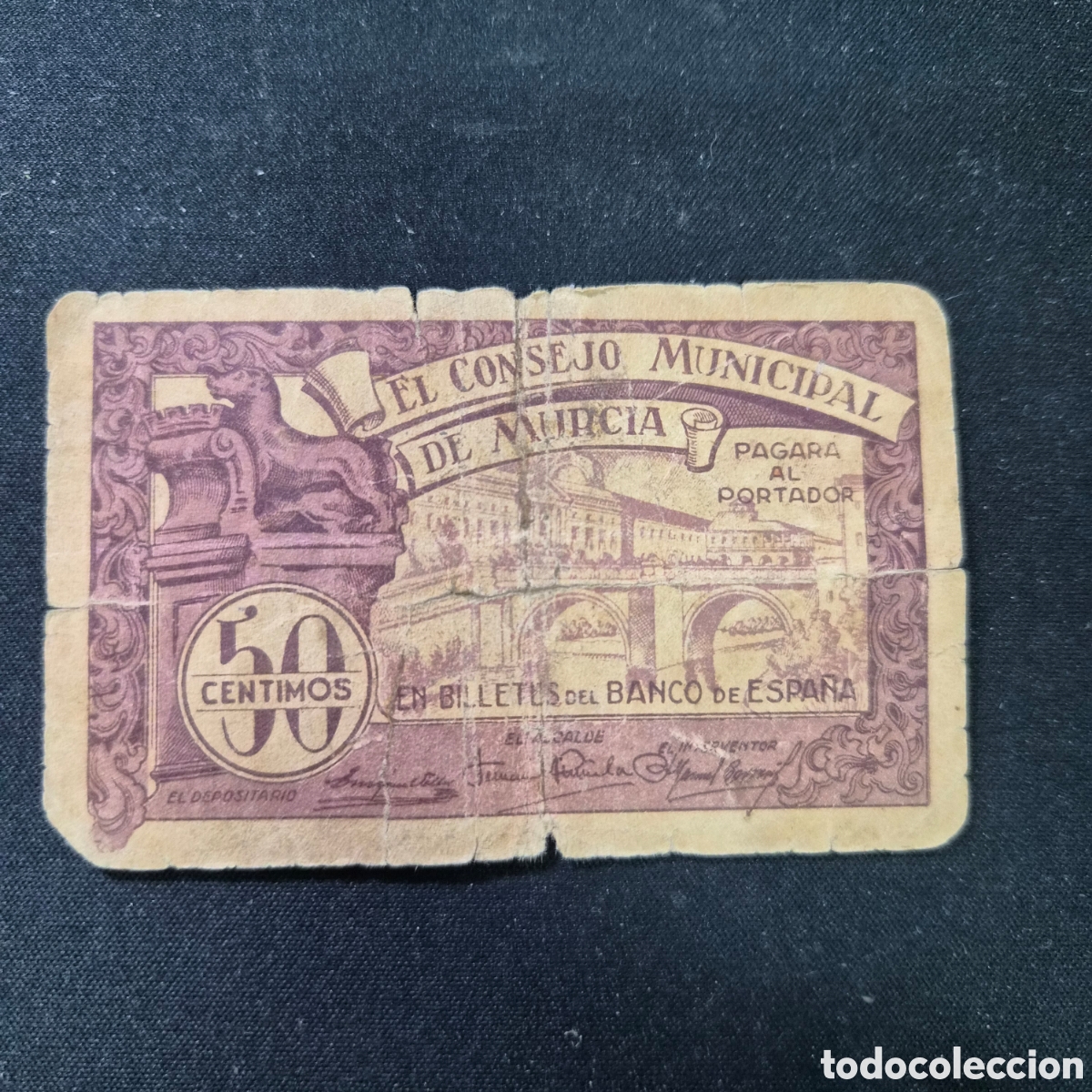 Billetes locales: Billete de 50 centimos de Murcia Banco de Espa&ntilde;a