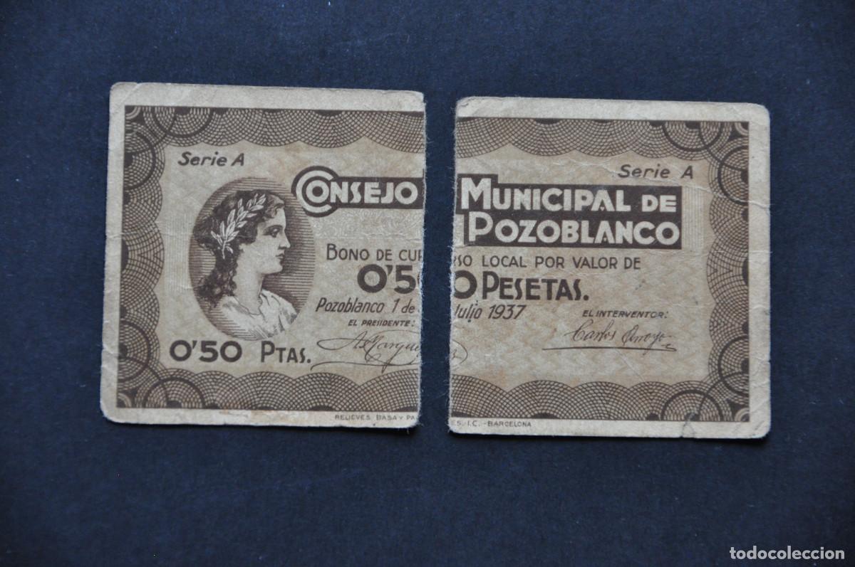 Billetes locales: BILLETE LOCAL - POZOBLANCO (CORDOBA) - 0,50 PESETAS 1937 SERIE A - CONSEJO MUNICIPAL
