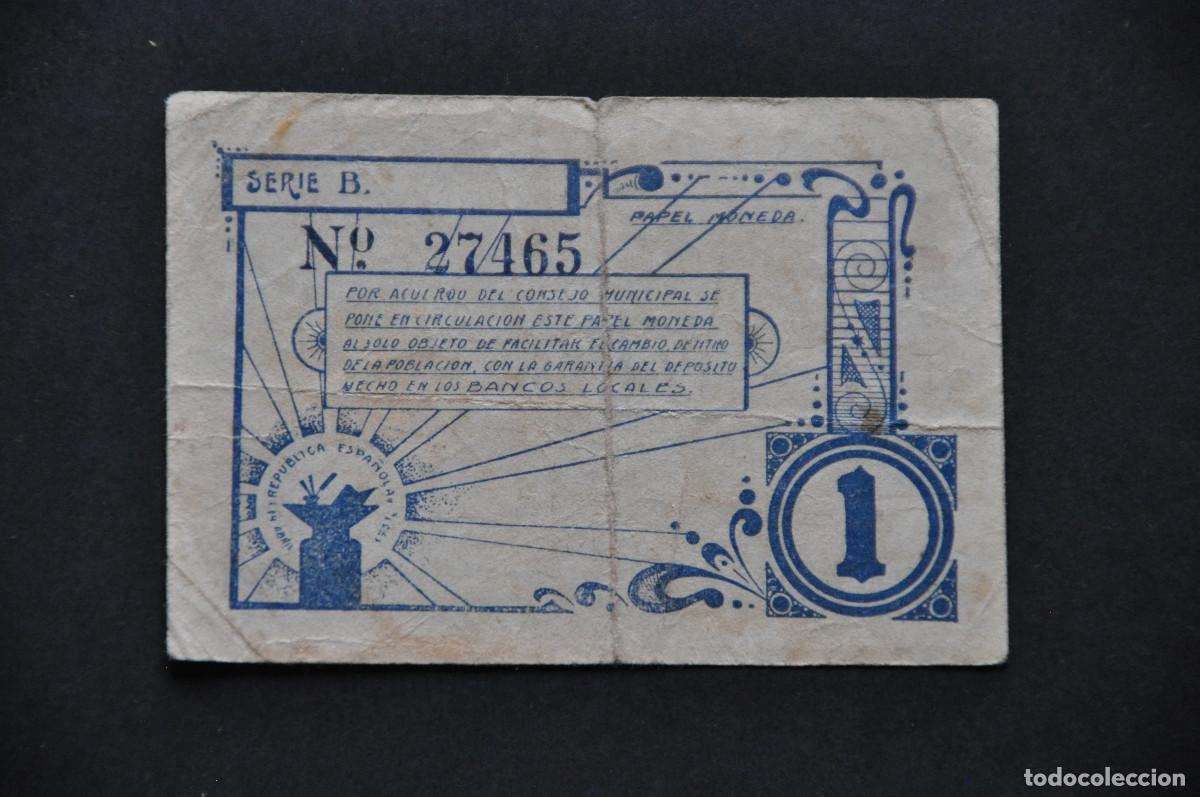 Billetes locales: BILLETE LOCAL - CONSEJO MUNICIPAL DE DAIMIEL (CIUDAD REAL) - UNA PESETA DE 1937 SERIE B