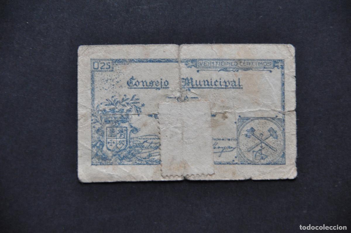 Billetes locales: BILLETE LOCAL - CONSEJO MUNICIPAL DE ALMADEN (CIUDAD REAL) - 25 CENTIMOS
