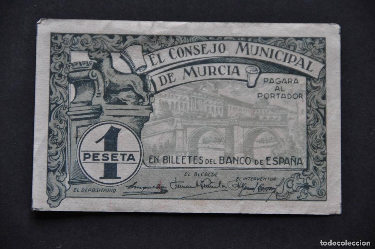 Billetes locales: BILLETE LOCAL - CONSEJO MUNICIPAL DE MURCIA - 1 PESETA SERIE A