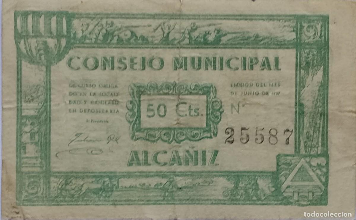 Billetes locales: BILLETE LOCAL DE 50 CENTIMOS ALCA&Ntilde;IZ 1937 GUERRA CIVIL