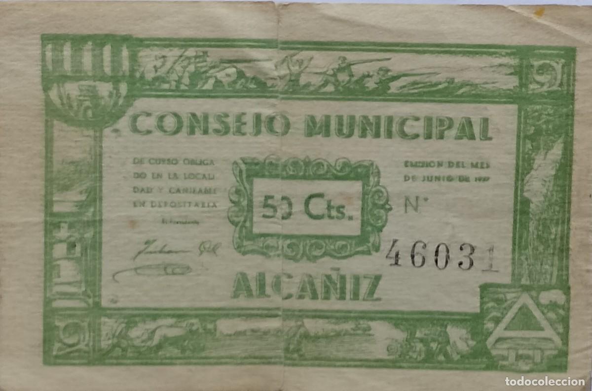 Billetes locales: BILLETE LOCAL DE 50 CENTIMOS ALCA&Ntilde;IZ 1937 GUERRA CIVIL