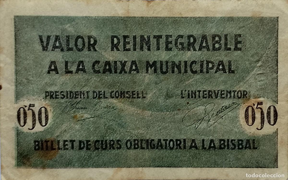 Billetes locales: BILLETE LOCAL DE 50 CENTIMOS LA BISBAL 1937 GUERRA CIVIL