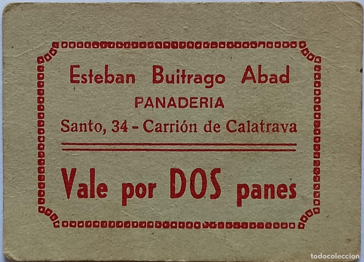 Billetes locales: BILLETE LOCAL VALE POR DOS PANES CARRI&Oacute;N DE CALATRABA 1937 GUERRA CIVIL