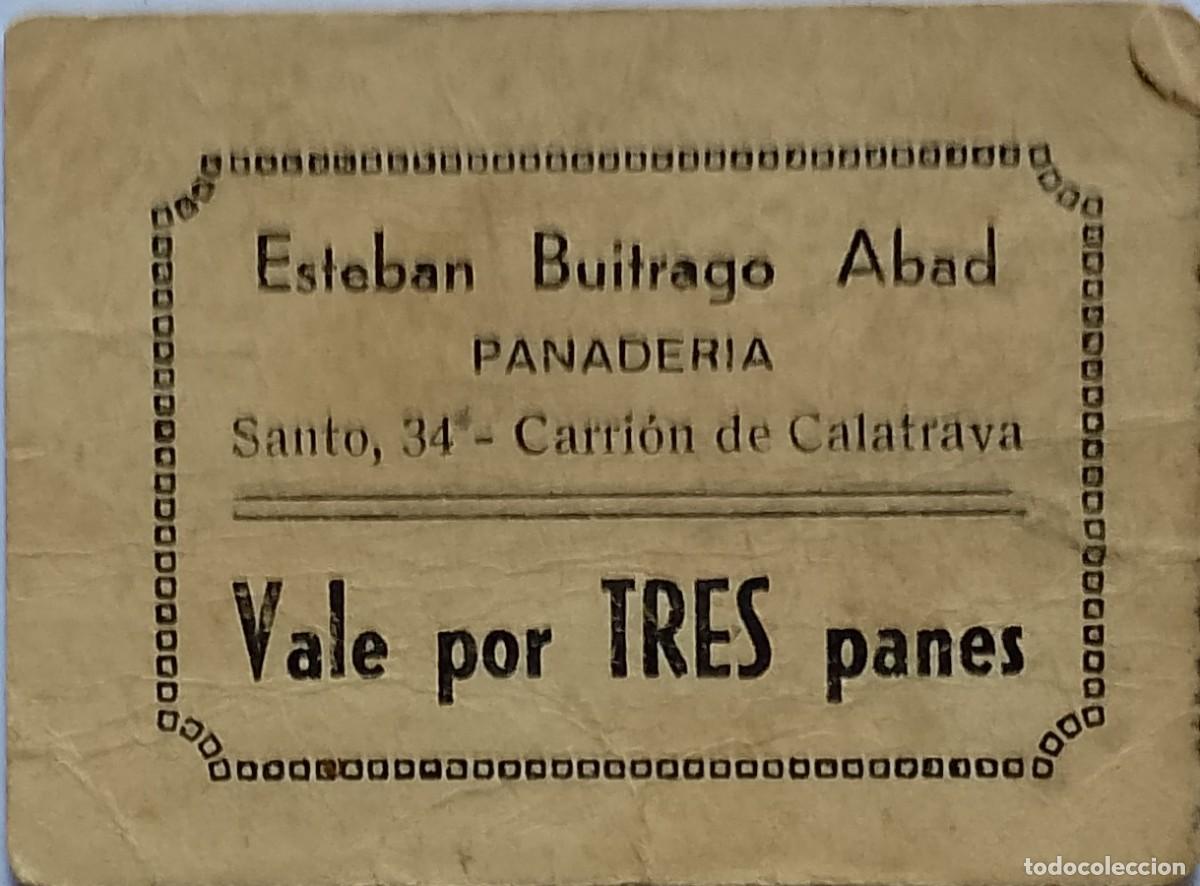 Billetes locales: BILLETE LOCAL VALE POR TRES PANES CARRI&Oacute;N DE CALATRABA 1937 GUERRA CIVIL