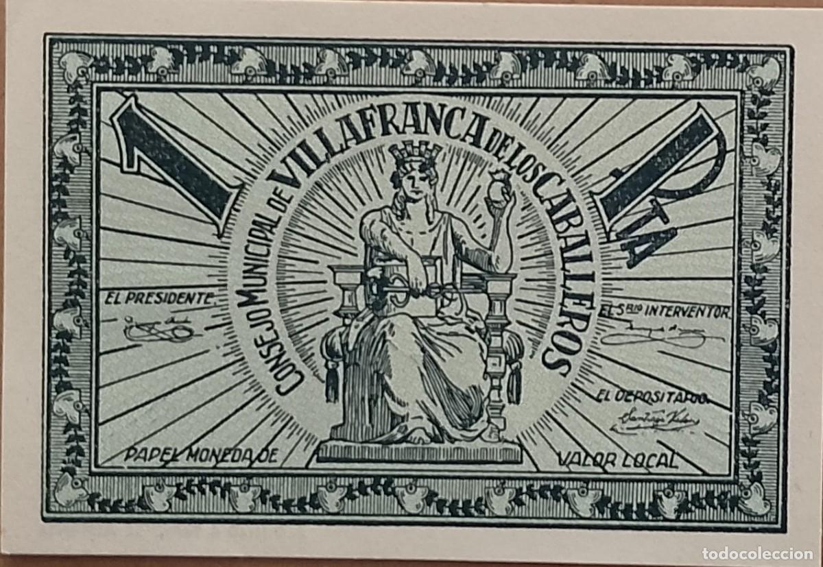 Billetes locales: BILLETE LOCAL DE 1 PESETA VILLAFRANCA DE LOS CBALLERO 1937 GUERRA CIVIL