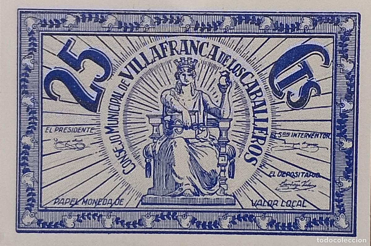 Billetes locales: BILLETE LOCAL DE 25 CENTIMOS VILLAFRANCA DE LOS CBALLERO 1937 GUERRA CIVIL