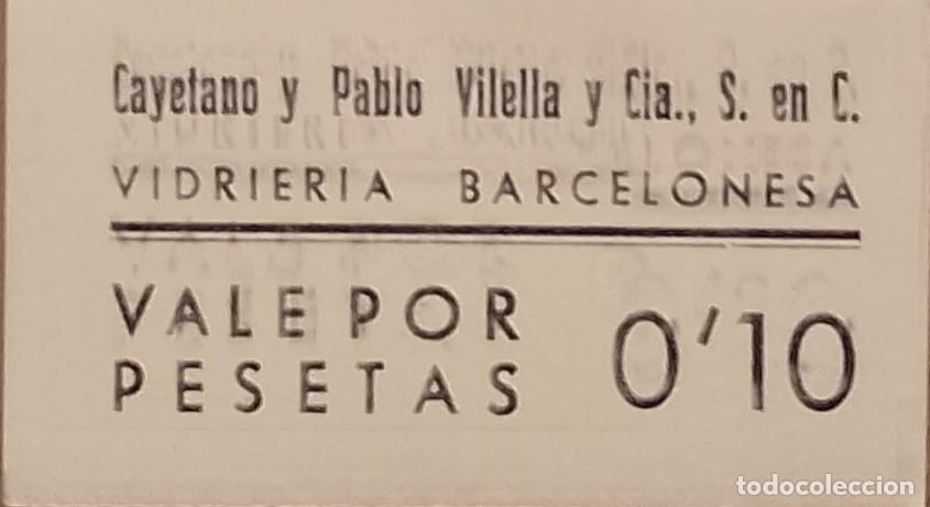 Billetes locales: BILLETE LOCAL DE 10 CENTIMOS DE VIDRIERA BARCELONES1937 GUERRA CIVIL