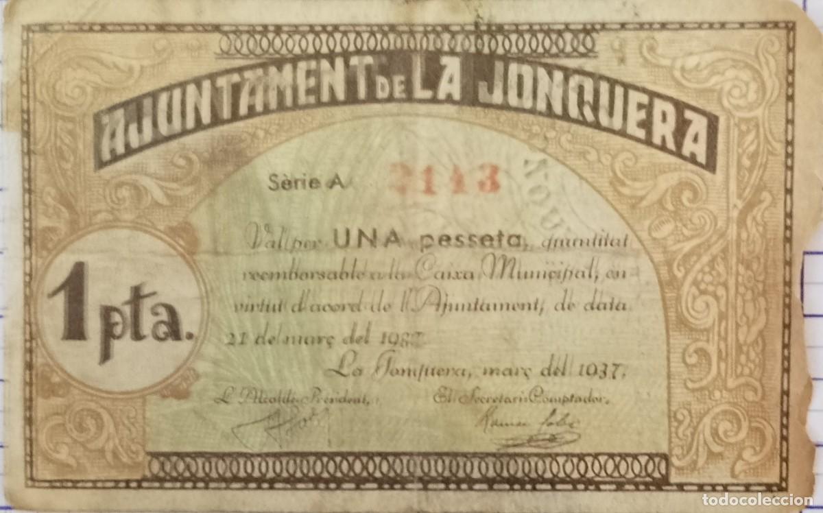 Billetes locales: BILLETE LOCAL DE 1 PESETA LA JONQUERA 1937 GUERRA CIVIL
