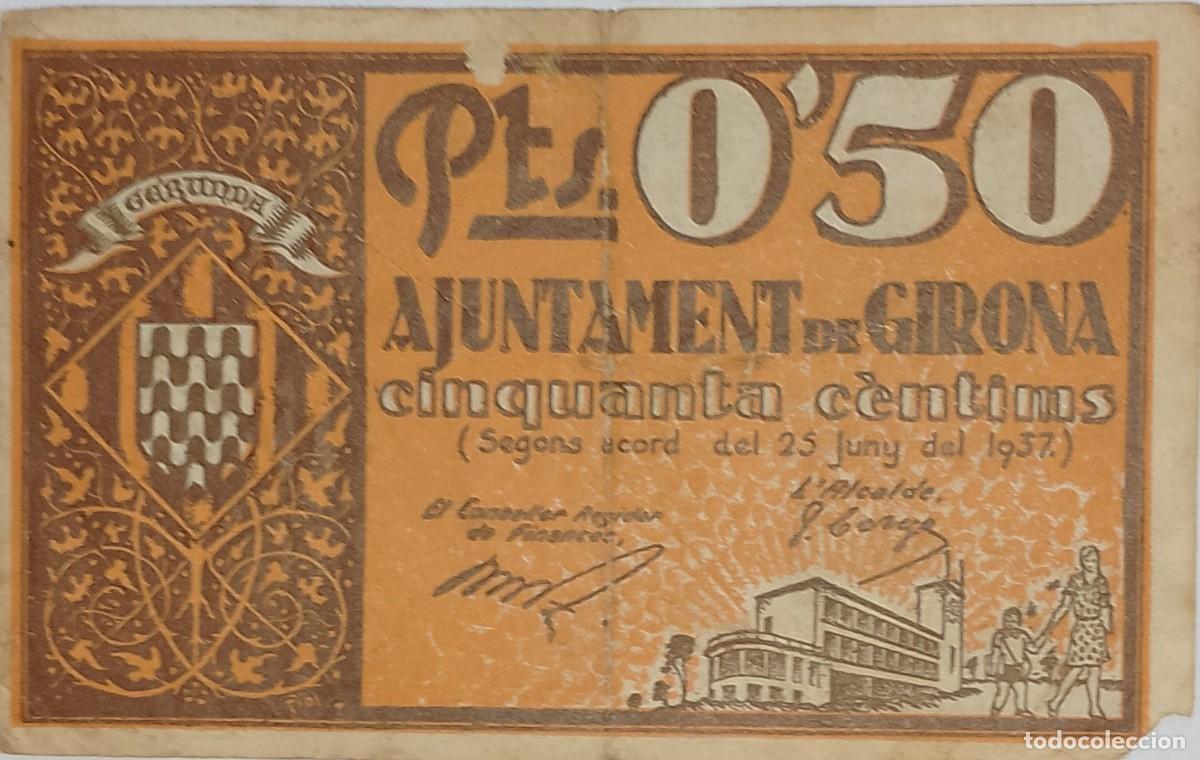 Billetes locales: BILLETE LOCAL DE 50 CENTIMOS GIRONA 1937 GUERRA CIVIL