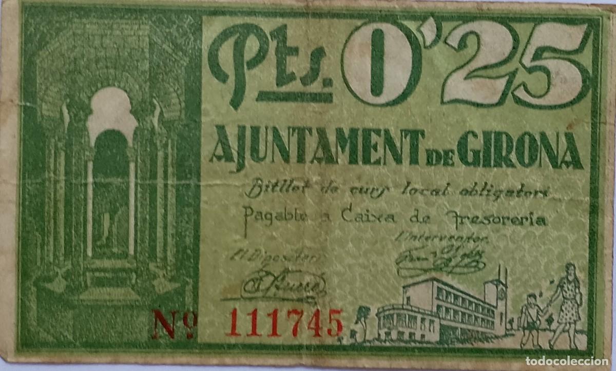 Billetes locales: BILLETE LOCAL DE 25 CENTIMOS GIRONA 1937 GUERRA CIVIL