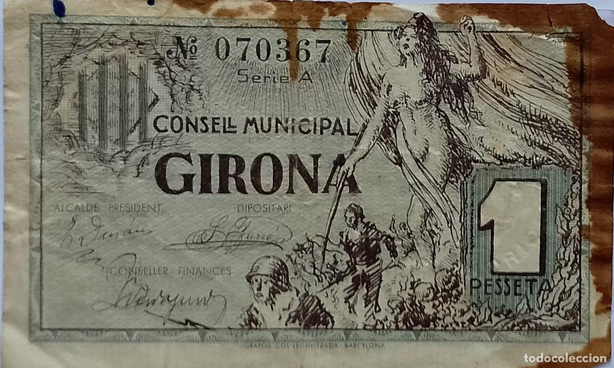 Billetes locales: BILLETE LOCAL DE 1 PESETA GIRONA 1937 GUERRA CIVIL