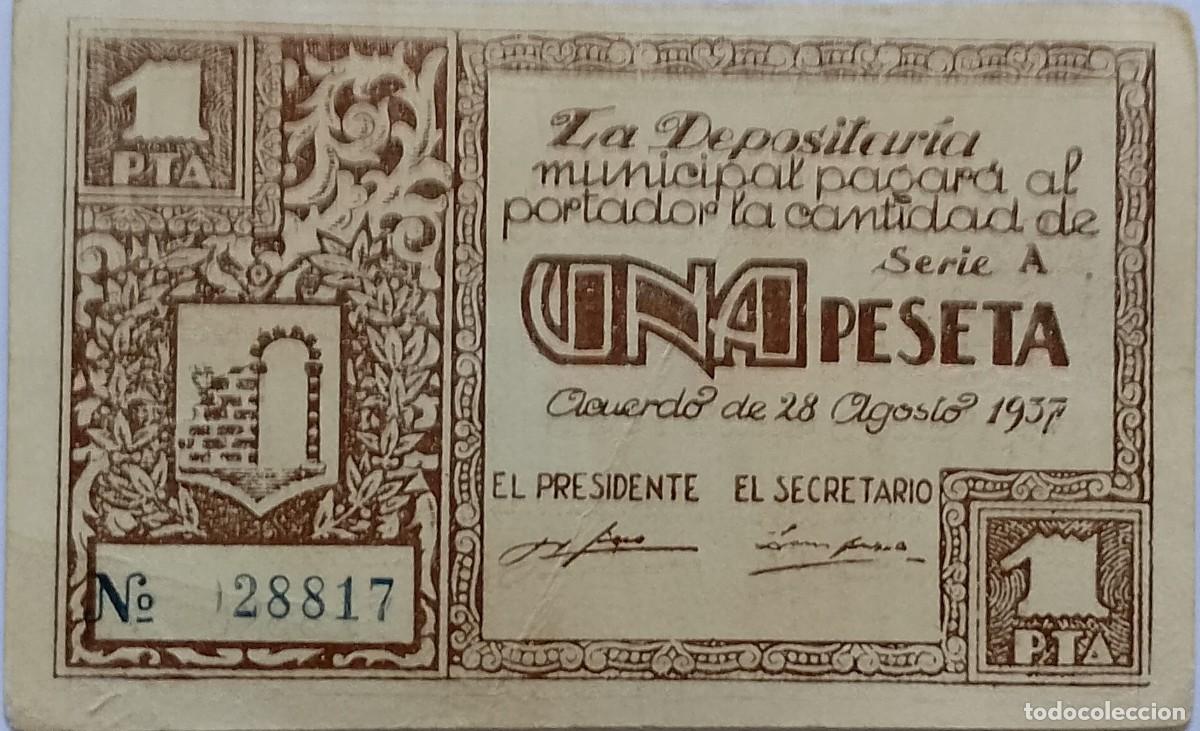 Billetes locales: BILLETE LOCAL DE 1 PESETA GRAUS 1937 GUERRA CIVIL