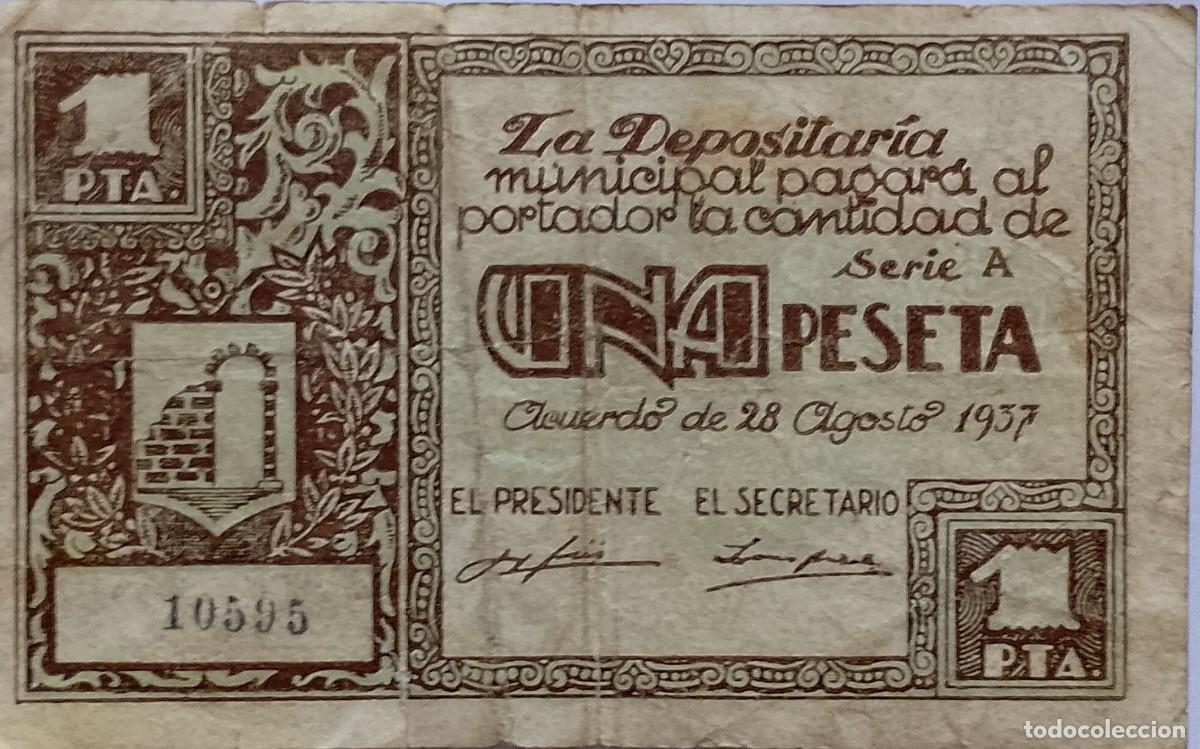 Billetes locales: BILLETE LOCAL DE 1 PESETA GRAUS 1937 GUERRA CIVIL