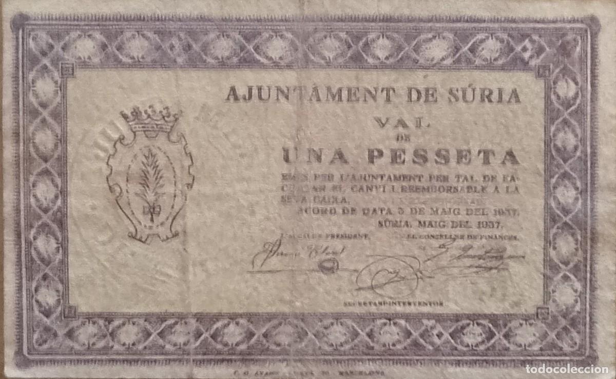 Billetes locales: BILLETE LOCAL DE 25 CENTIMOS SURIA 1937 GUERRA CIVIL